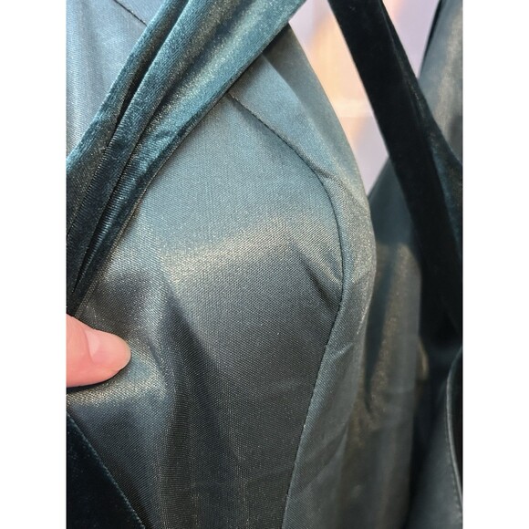 REVELRY Asher Velvet Classic Emerald Cross Open Back Slit Maxi Dress Gown 10 - Picture 11 of 12